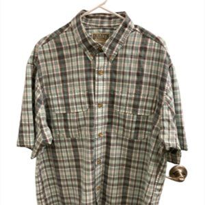 Duluth Trading Mens Shirt Sz L Short Sleeves Nylon Blend Plaid